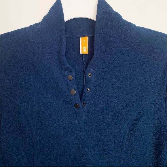 Lucy Blue 1/4 Button Up Pullover Fleece Jacket Sweater, size XS - Picture 3 of 7